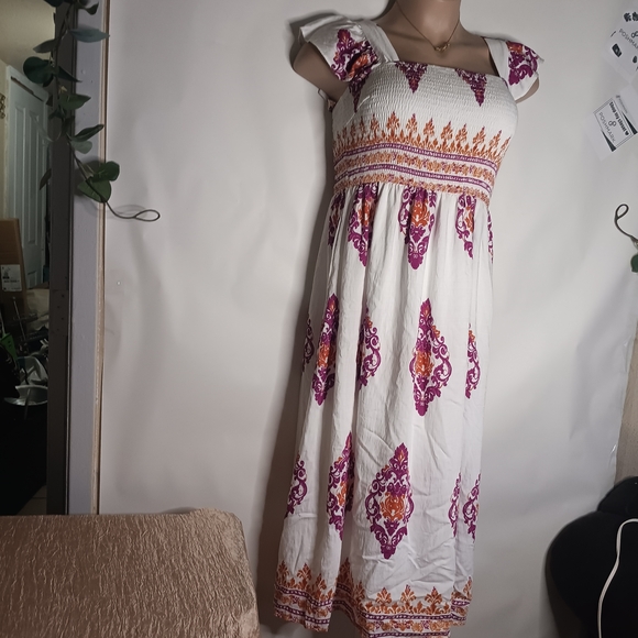 Chic White and Purple Maxi Dress - Picture 5 of 11